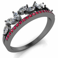 Cluster Marquise Cut Sterling Silver Eternity Ring - JBR Jeweler