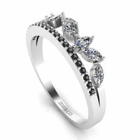 Cluster Marquise Cut Sterling Silver Eternity Ring - JBR Jeweler