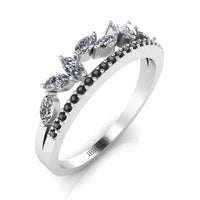 Cluster Marquise Cut Sterling Silver Eternity Ring - JBR Jeweler