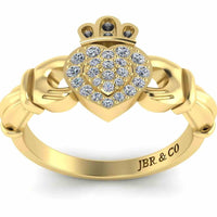 Cluster Sterling Silver Claddagh Ring - JBR Jeweler