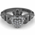 Cluster Sterling Silver Claddagh Ring - JBR Jeweler