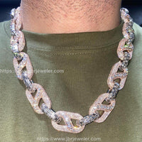 Crazy Design Bussdown 20mm VVS Baguette Moissanite Cuban Link Chain - JBR Jeweler