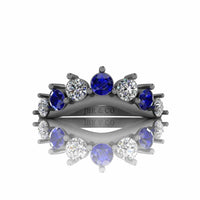 Crown Style V Shape Sterling Silver Band - JBR Jeweler