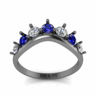 Crown Style V Shape Sterling Silver Band - JBR Jeweler