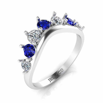 Crown Style V Shape Sterling Silver Band - JBR Jeweler