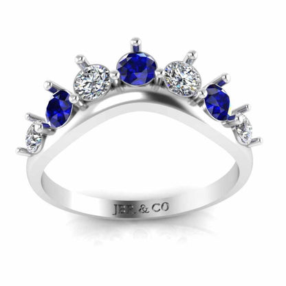 Crown Style V Shape Sterling Silver Band - JBR Jeweler