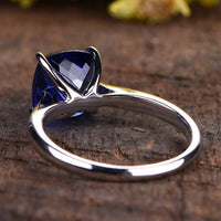 Cushion Cut Tanzanite blue Gemstone wedding solitaire Ring - JBR Jeweler