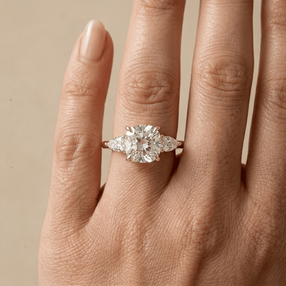 Cushion cut moissanite ring for wedding proposal