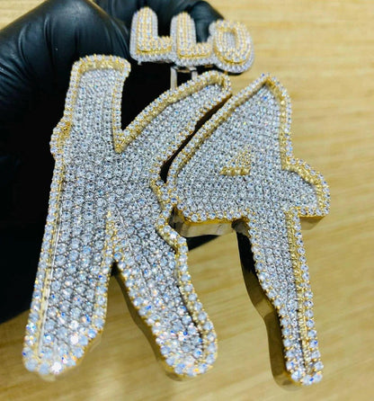 Custom Number Letter Moissanite Hip Hop Charm Iced Out Pendant - JBR Jeweler