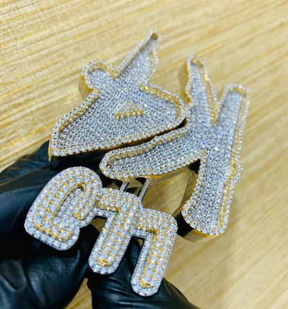 Custom Number Letter Moissanite Hip Hop Charm Iced Out Pendant - JBR Jeweler