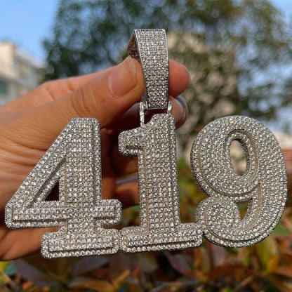 Custom Number VVS Moissanite Hip Hop Rapper Iced Out Pendant - JBR Jeweler