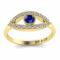 Dainty Evil Eye Sapphire Sterling Silver Ring - JBR Jeweler