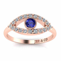 Dainty Evil Eye Sapphire Sterling Silver Ring - JBR Jeweler