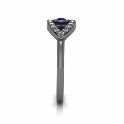 Dainty Evil Eye Sapphire Sterling Silver Ring - JBR Jeweler