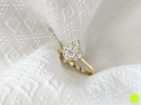 Dainty Marquise Cut Lab-Grown Diamond Half Halo Engagement Ring - JBR Jeweler