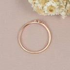 Dainty Rose Gold Matching Three Stone Moissanite Wedding Band Gift For Women - JBR Jeweler