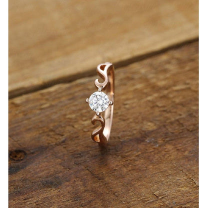 Dainty Rose Gold Promise Moissanite Engagement Ring - JBR Jeweler