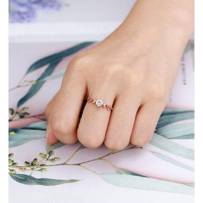 Dainty Rose Gold Promise Moissanite Engagement Ring - JBR Jeweler