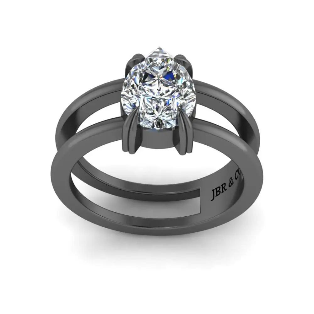 Delicate Pear Cut Solitaire Sterling Silver Ring - JBR Jeweler