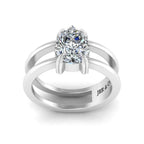 JBR Jeweler Silver Ring Delicate Pear Cut Solitaire Sterling Silver Ring