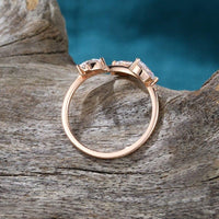 Delicate Rose Gold Wedding Promise Anniversary Marquise Moissanite Band Ring - JBR Jeweler