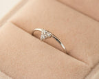 Delicate Triangle Three Stone Moissanite Anniversary Ring Band For Gift - JBR Jeweler