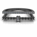 Double Channel Bar Baguette cut Sterling Silver Statement Ring - JBR Jeweler