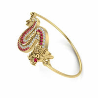 Dragon Style Ruby S925 Silver Bangle Bracelet - JBR Jeweler