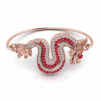 Dragon Style Ruby S925 Silver Bangle Bracelet - JBR Jeweler