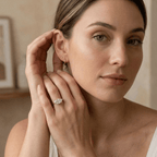 Unique east west marquise moissanite bridal ring