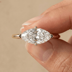 East west marquise moissanite engagement ring for women