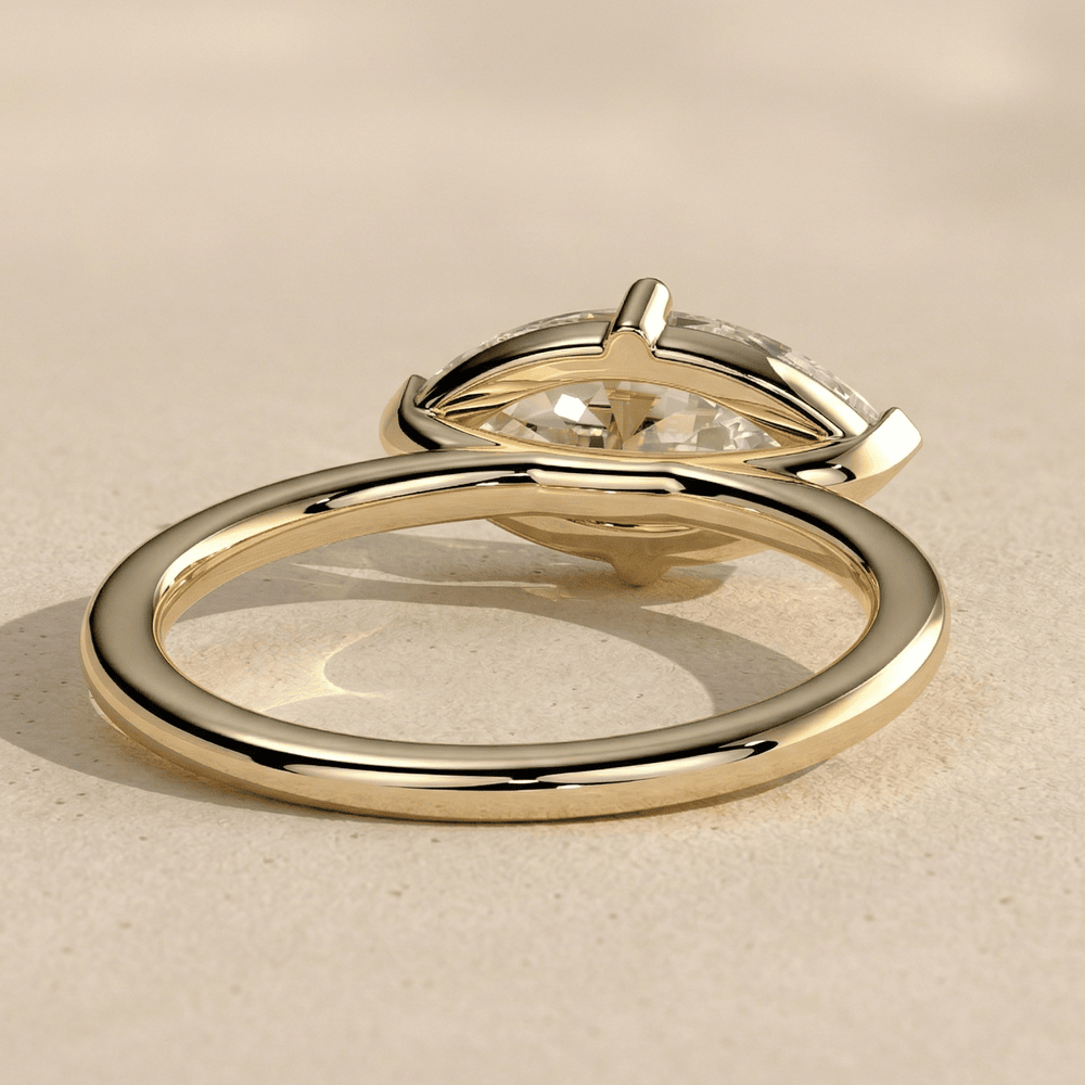 Modern marquise moissanite promise ring for her