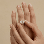 Elegant east west oval moissanite ring for wedding proposal