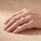 Elegant 14K White Gold Pear Moissanite Promise Ring