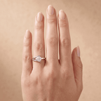 Pear Cut Moissanite Bridal Ring in White Gold