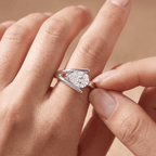Contemporary East West Moissanite Ring for Women