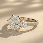 Elongated cushion moissanite bridal ring with elegant setting