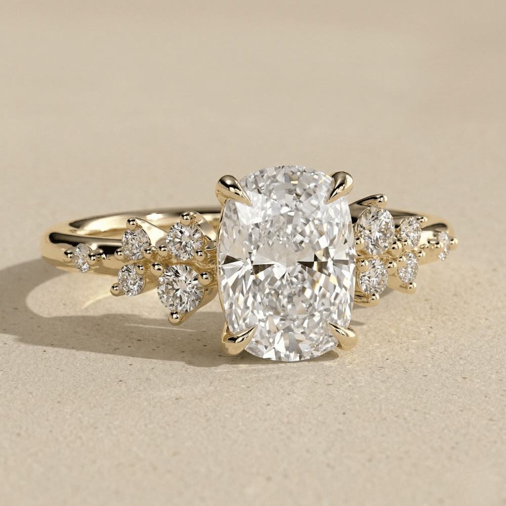 Moissanite promise ring for women with cluster setting
