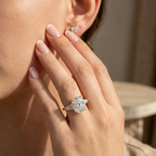 Elongated moissanite ring for wedding proposal