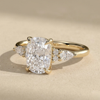Elegant 14KT gold moissanite bridal ring