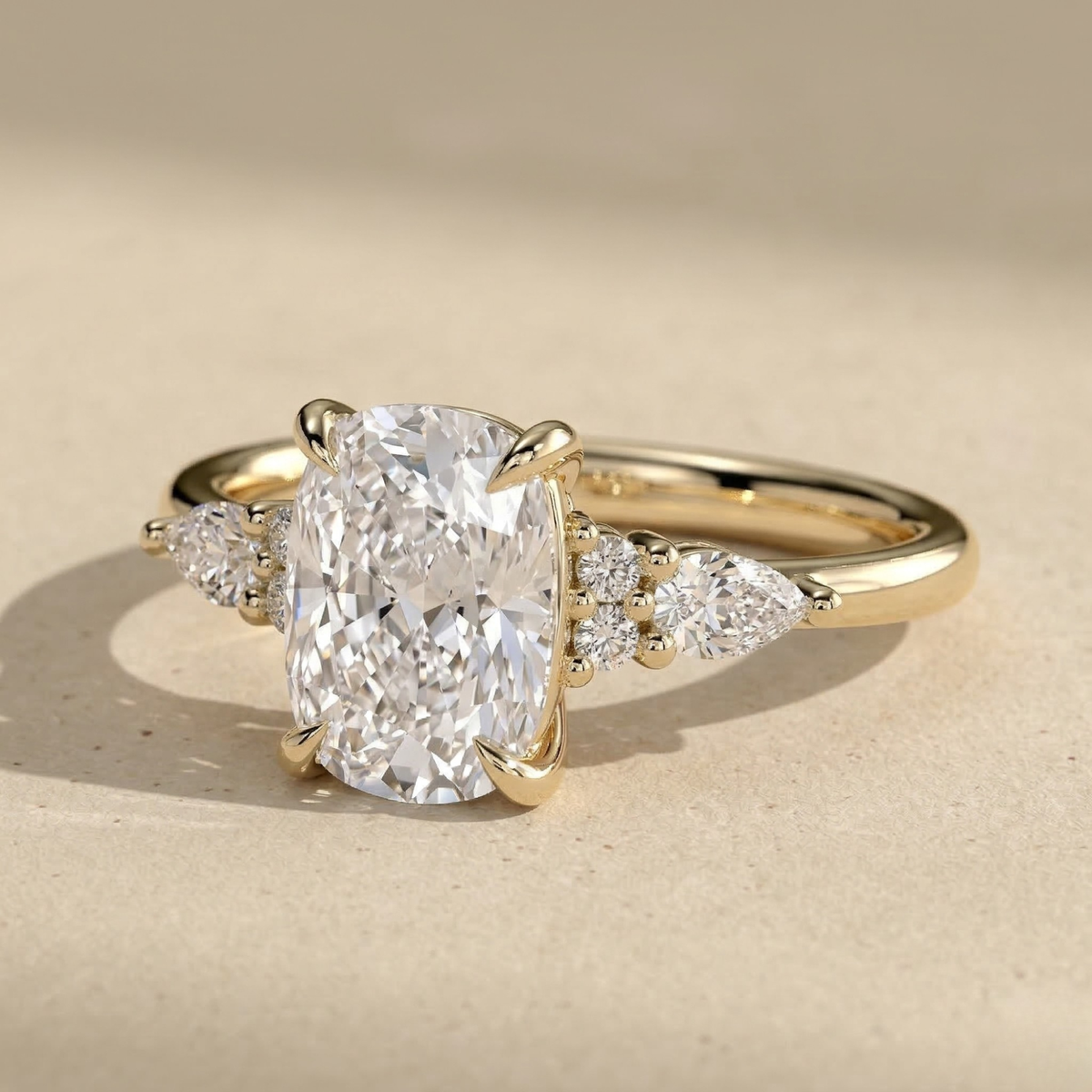 Elegant 14KT gold moissanite bridal ring