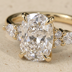 Cushion cut moissanite ring for bride