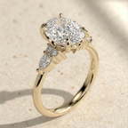 Cushion moissanite gold ring for women