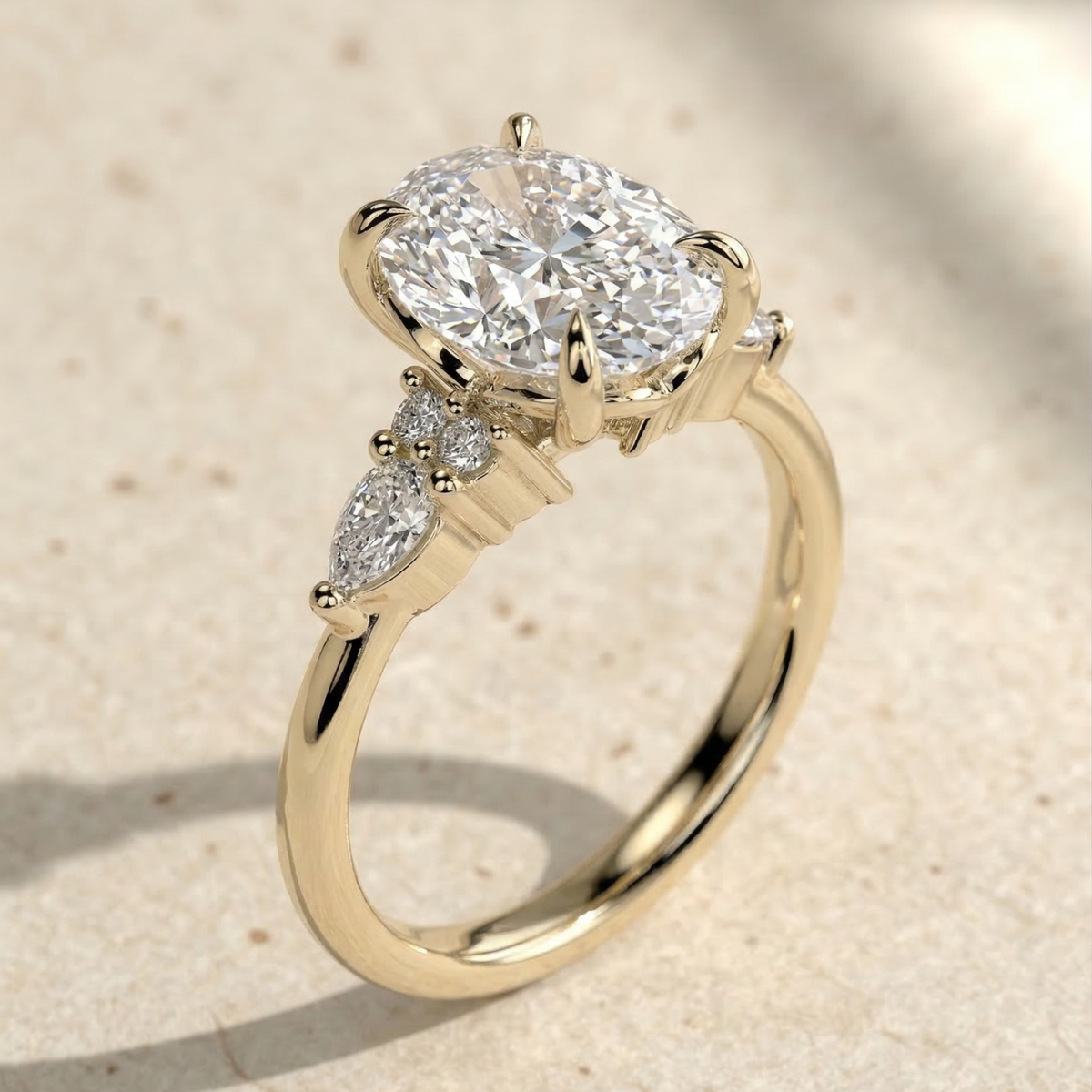 Cushion moissanite gold ring for women