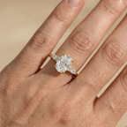 Elegant cushion cut gold promise ring
