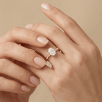 Hidden halo moissanite ring for marriage proposal
