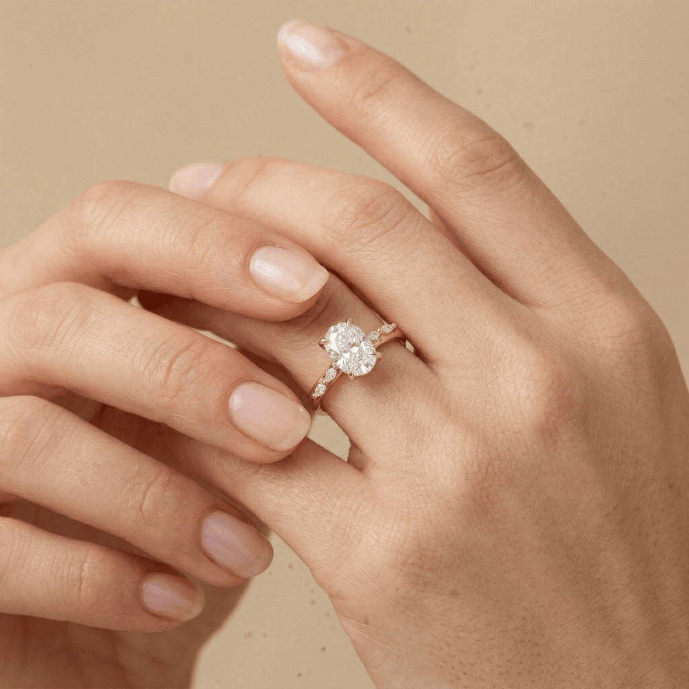 Hidden halo moissanite ring for marriage proposal
