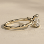 Moissanite engagement ring with cathedral setting