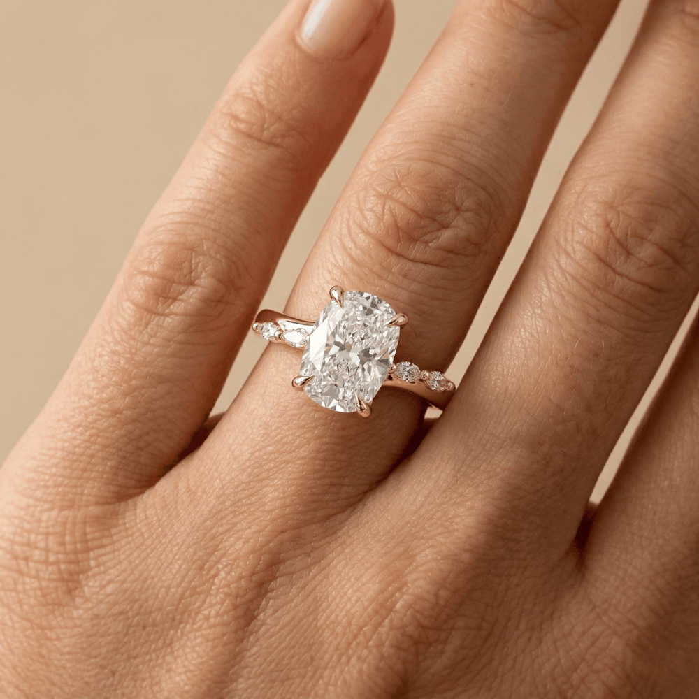 Cushion cut moissanite ring for women