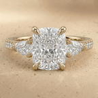Elongated Cushion Cut Moissanite Engagement Ring